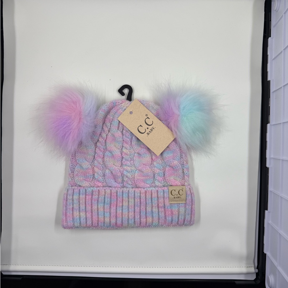 C.C Kids Multicolor Pom-Pom Beanie